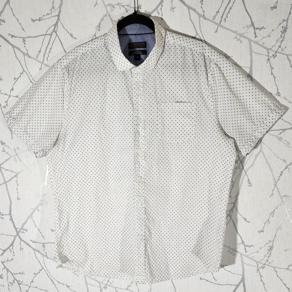Ike Behar White Hashtags Printed Button Front Shirt - Picture 1 of 4